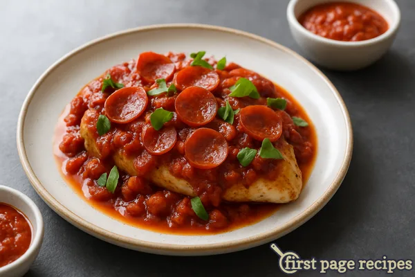 Chicken With Pepperoni Marinara Sauce