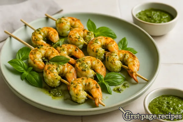 Grilled Pesto Shrimp Skewers
