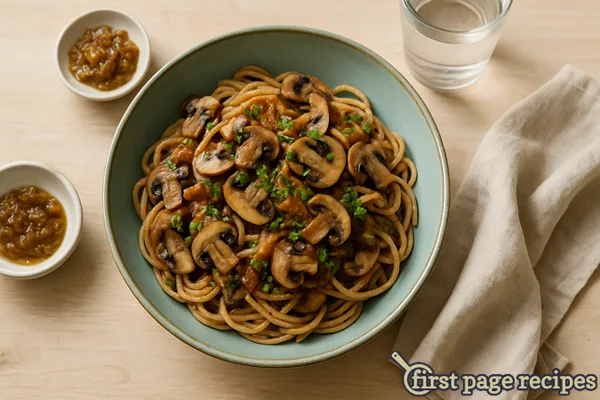 Pasta With Mushrooms And Caramelized Onions