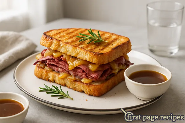 Pastrami Panini With Rosemary Beer Au Jus