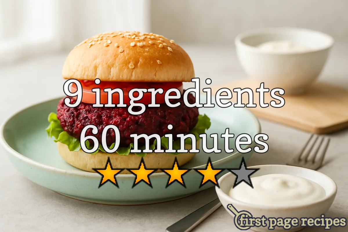 recipe image Vegan Beet Pecan Tofu Burgers