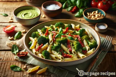 Vegan Creamy Broccoli And Tomato Pasta